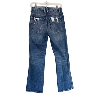 Good American Size 4/27 Good Curve Straight Leg Distressed Jeans Blue High Rise